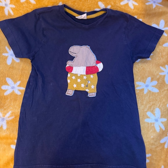 Mini Boden Other - Mini Boden Navy Blue T-Shirt with Hippo Design size 7-8